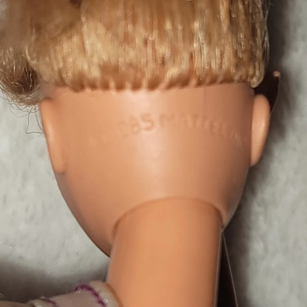 1968 Barbie And Ken Dolls Made In Malaysia 1983 Heads- With Starry Dress Outfit